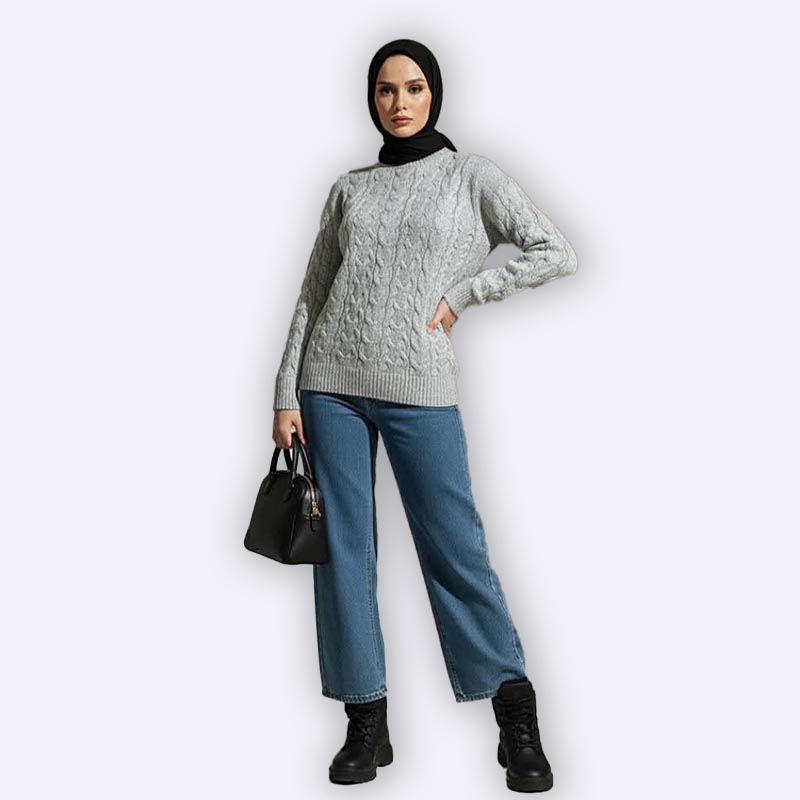 Cable Knit Turtleneck Sweater