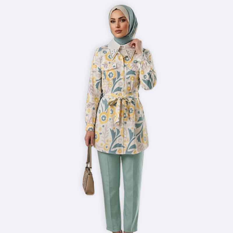 Floral Print Belted Tunic