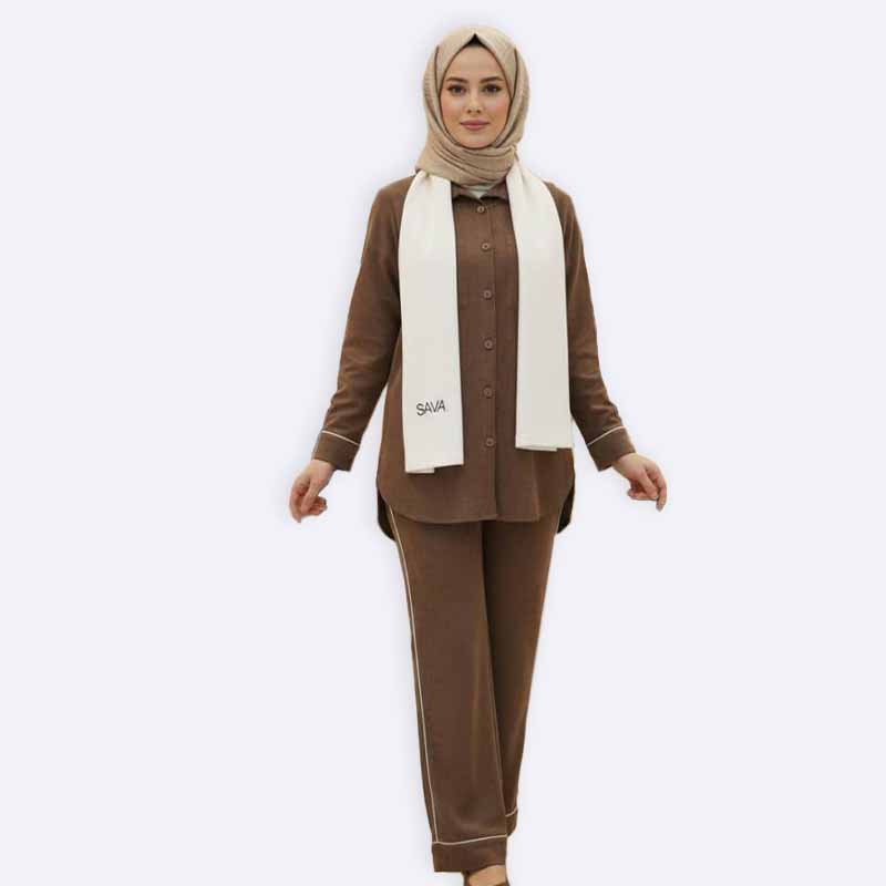 Button Down Jacket with Scarf