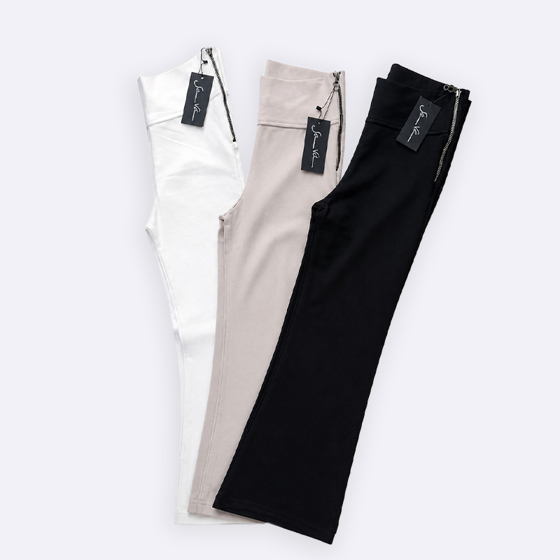 High-Waisted Side-Zip Flare Pants