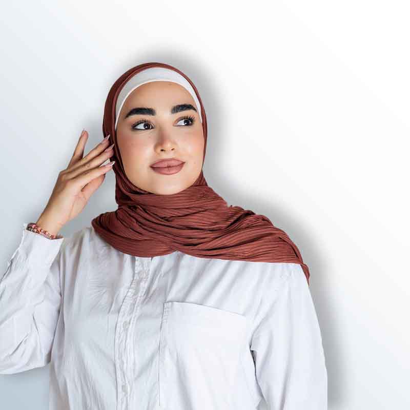 Aqua hijab with embroidery