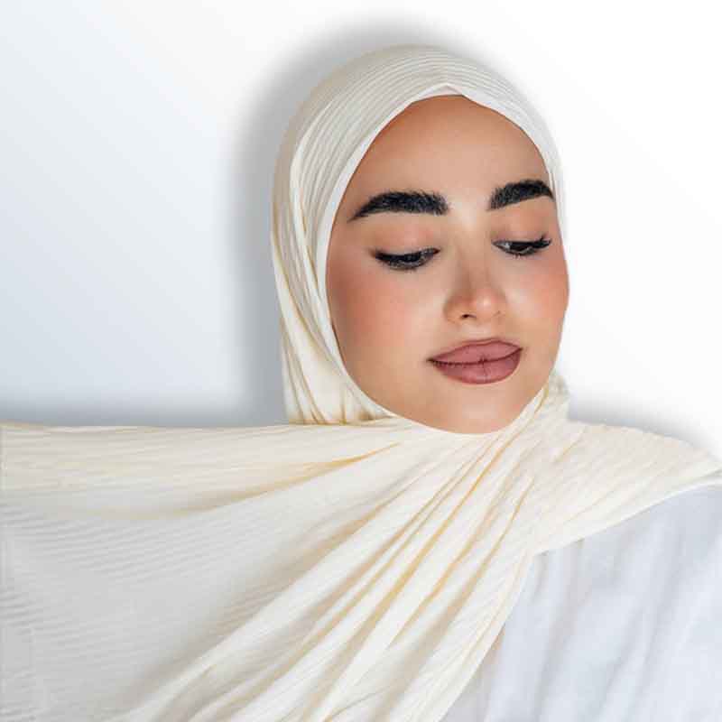Aqua hijab with embroidery