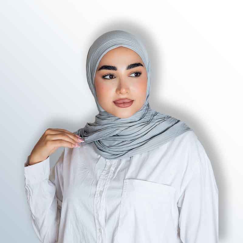 Aqua hijab with embroidery