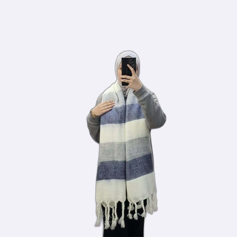 Striped Tassel Scarf 