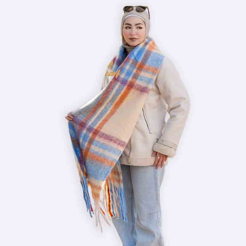 Cozy Plaid Tassel Scarf