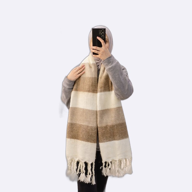 Striped Tassel Scarf 