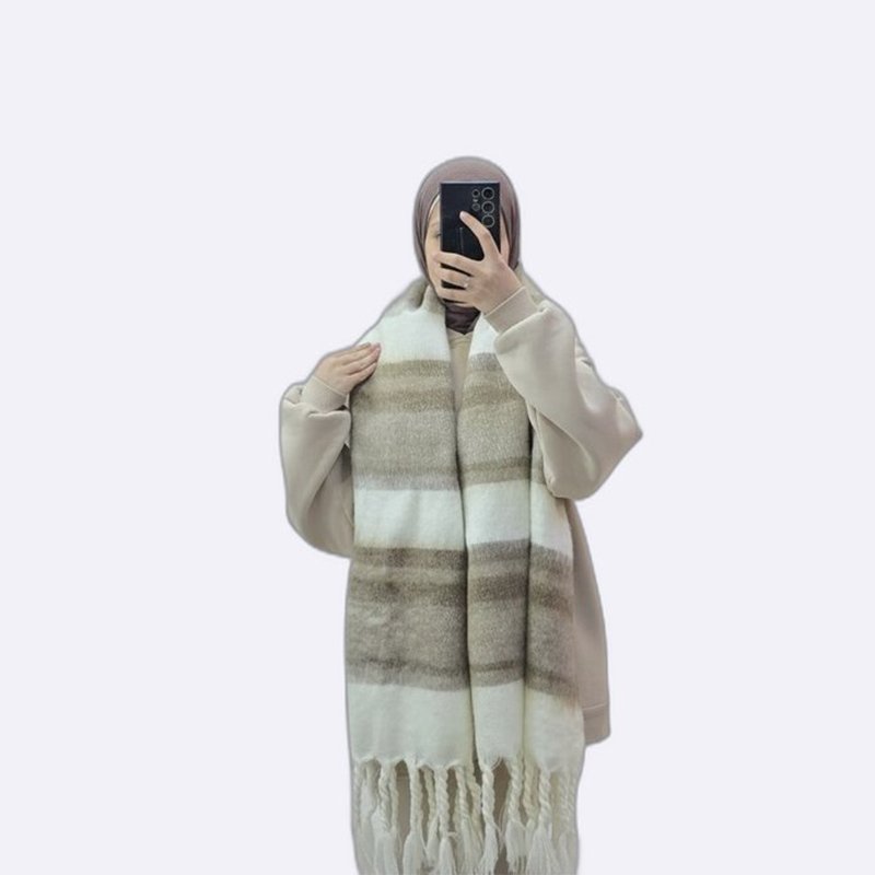 Striped Tassel Scarf 