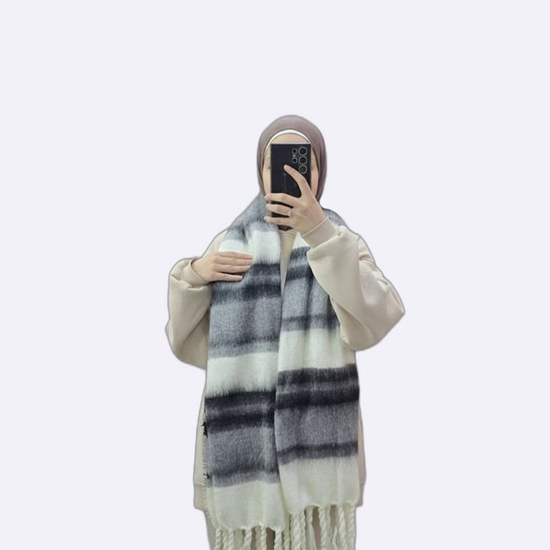 Striped Tassel Scarf 