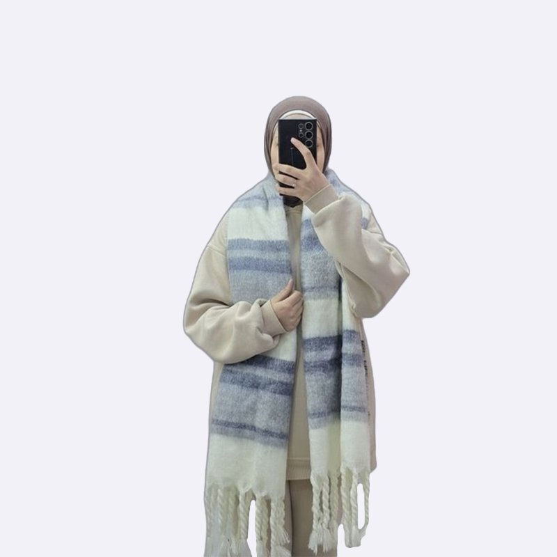 Striped Tassel Scarf 