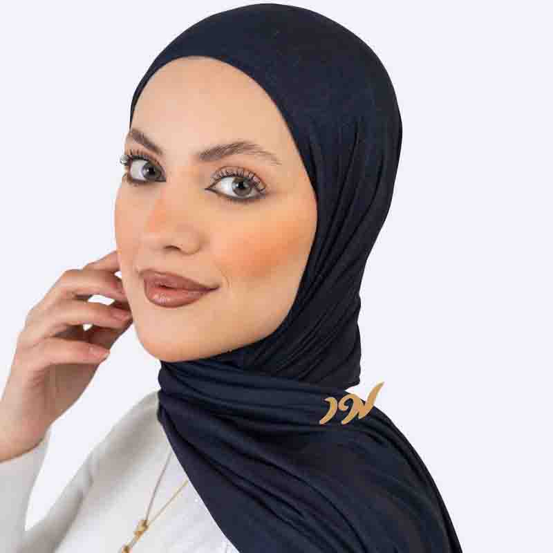 Navy Blue Jersey Hijab Cap