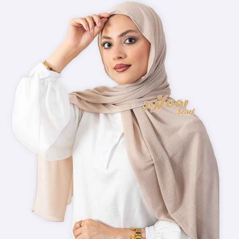 Elegant Ribbed Knit Hijab & White Shirt Set