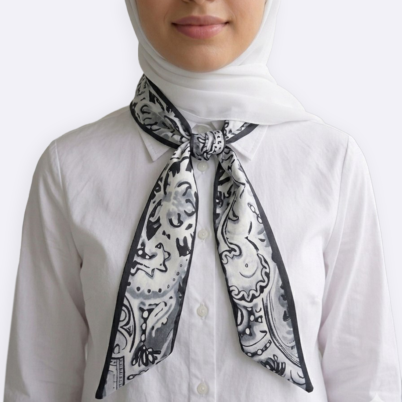 Paisley Pattern Silk Neck Scarf