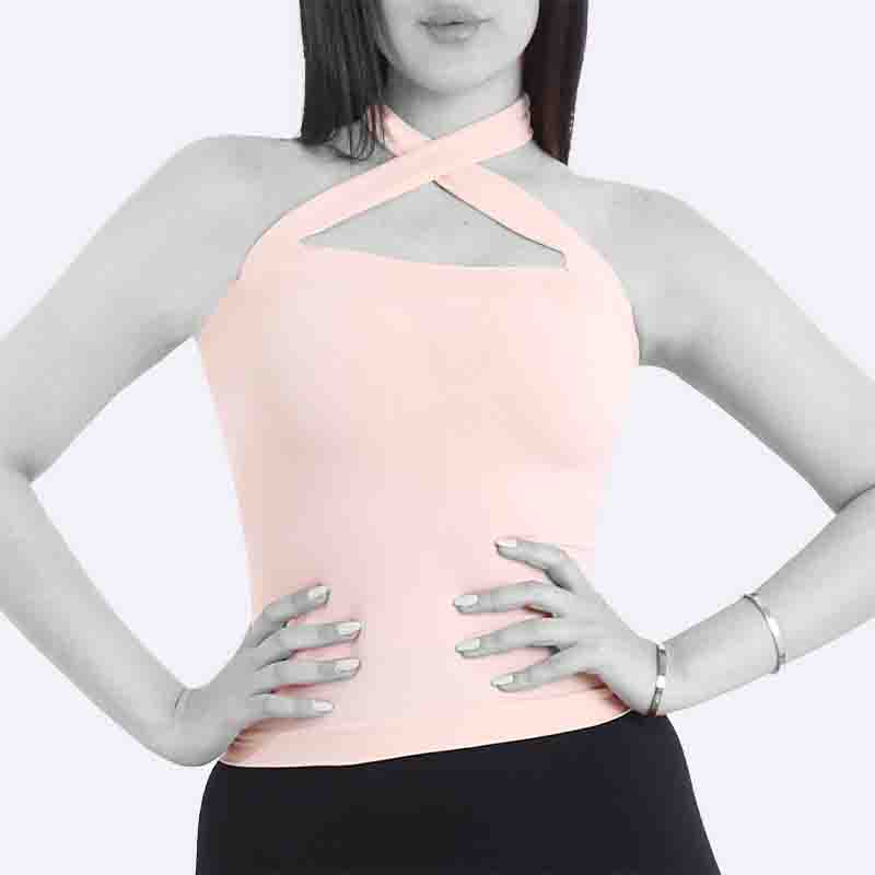 Halter Neck Crossover Crop Top