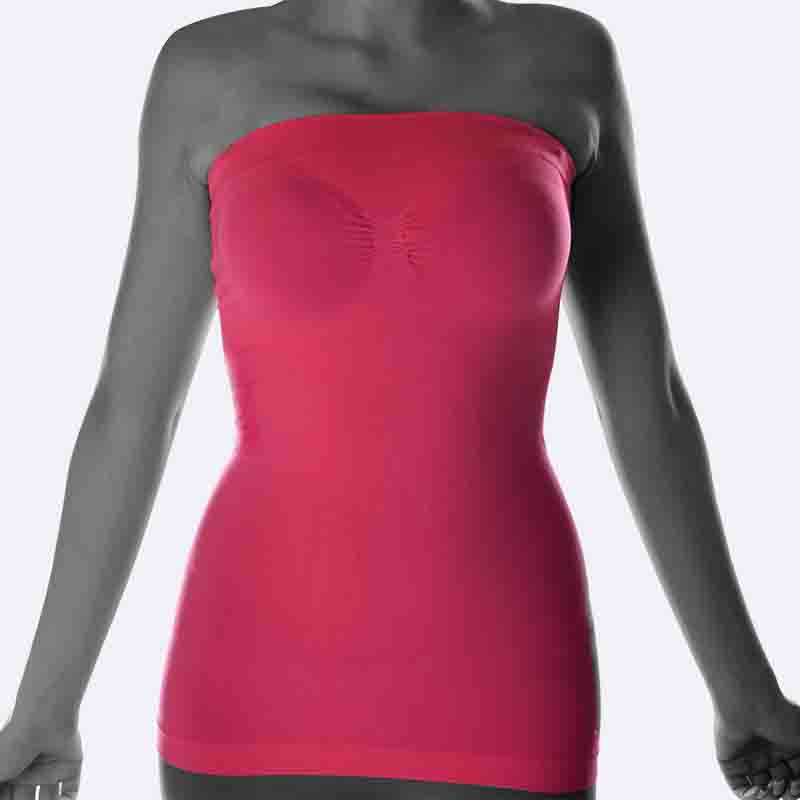 Seamless Bandeau Top with Ruched Front