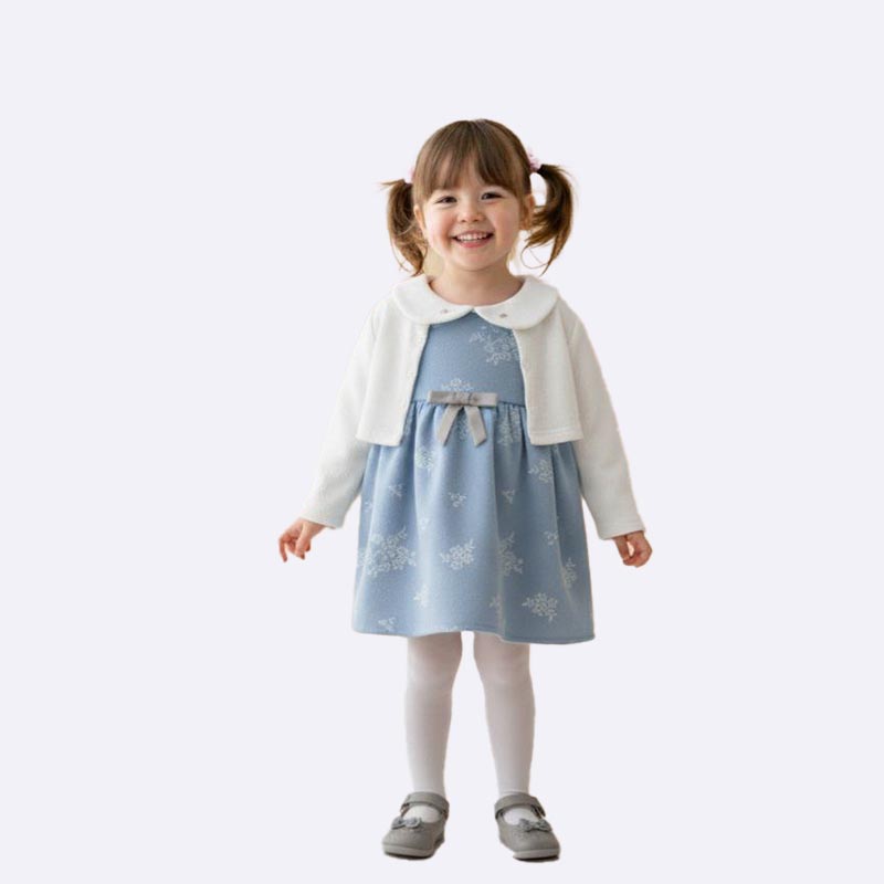Toddler Girls' Printed Dress and Cardigan Set