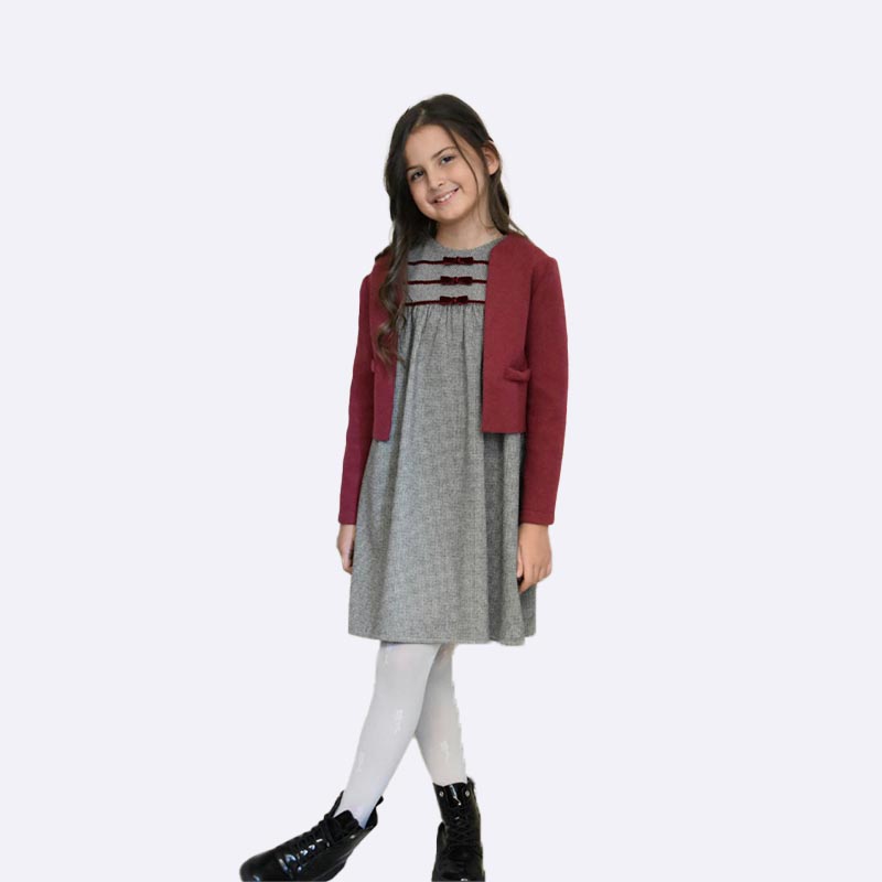 Girls' Tweed Dress and Bolero Jacket Set