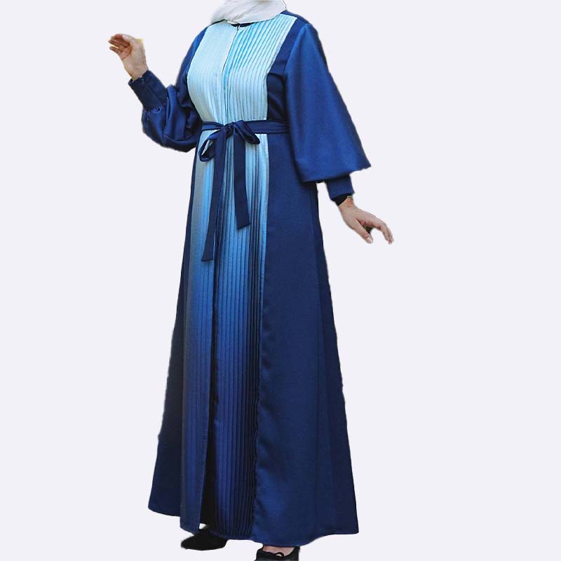 Women's Pleated Abaya with Belt