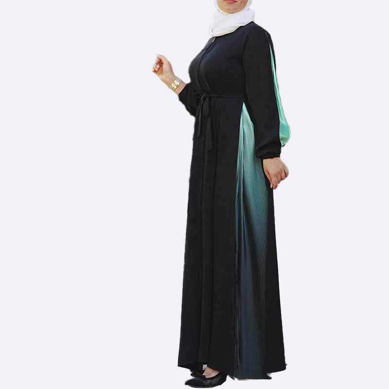 Women's Pleated Abaya with Belt