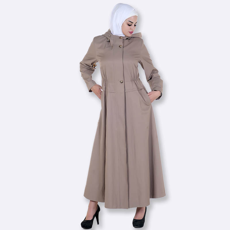 Hooded Modest Maxi Trench Coat