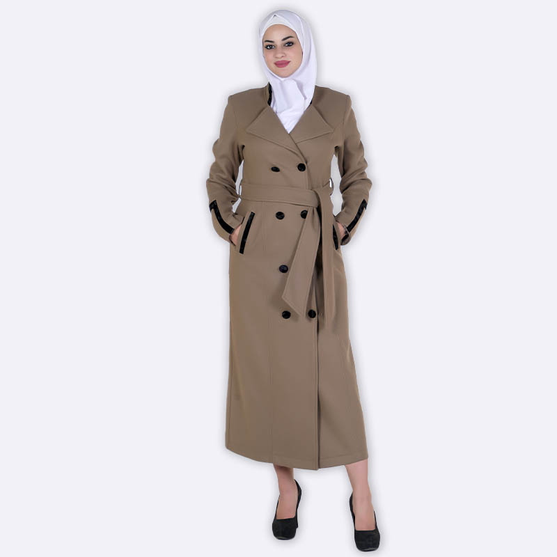 Elegant Double-Breasted Trench Coat with Belt