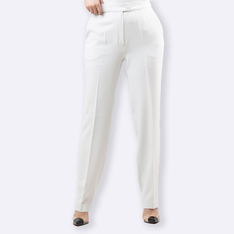 Ivory Elegance: High-Waisted Dress Pants