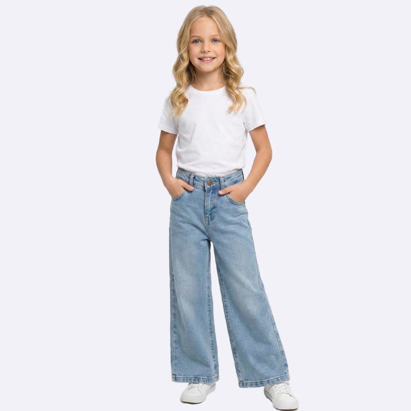 Vintage Wash Wide Leg Jeans