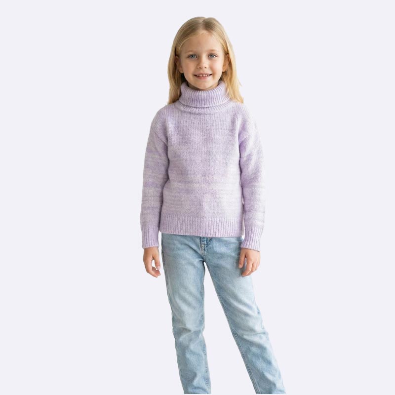 Lilac Dreams Turtleneck Sweater for Girls