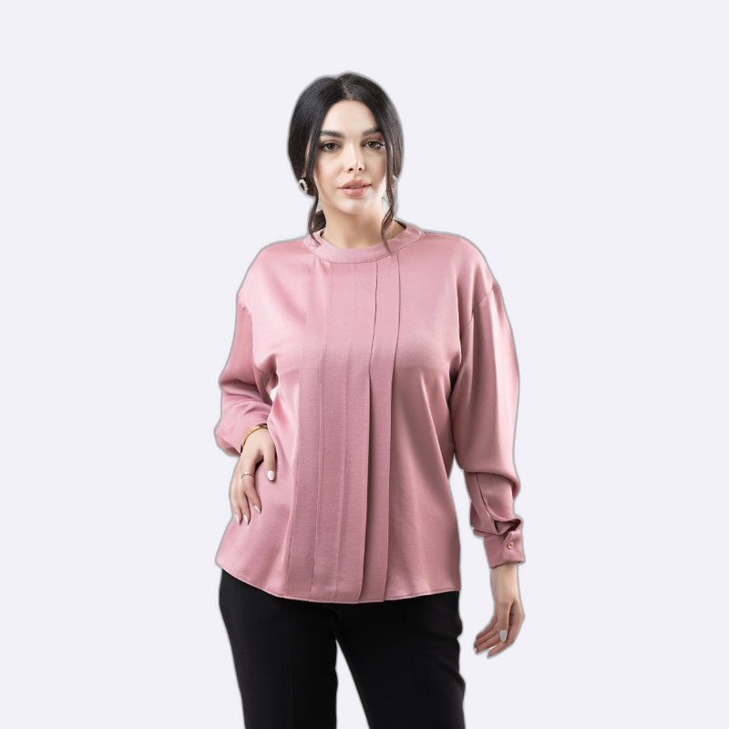 Elegant Pleated Satin Blouse