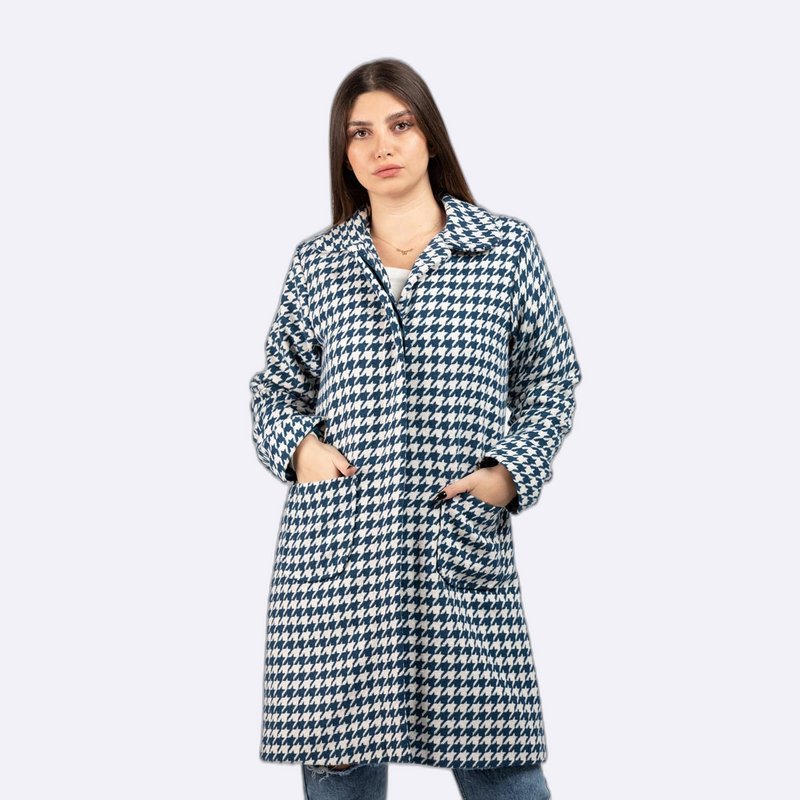 Houndstooth Chic Women's Coat