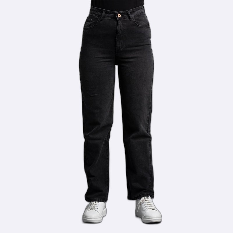 High-Waisted Black Denim Jeans