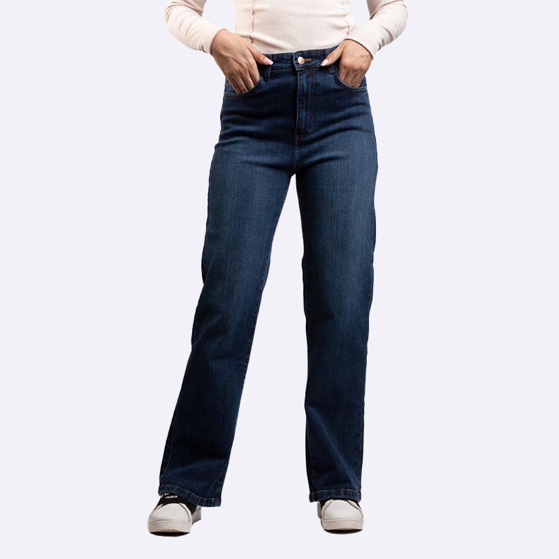 High-Waisted Straight Leg Jeans