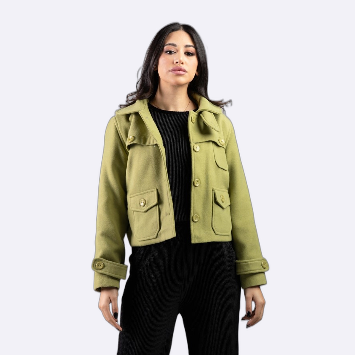 Cropped Jacket with Pockets