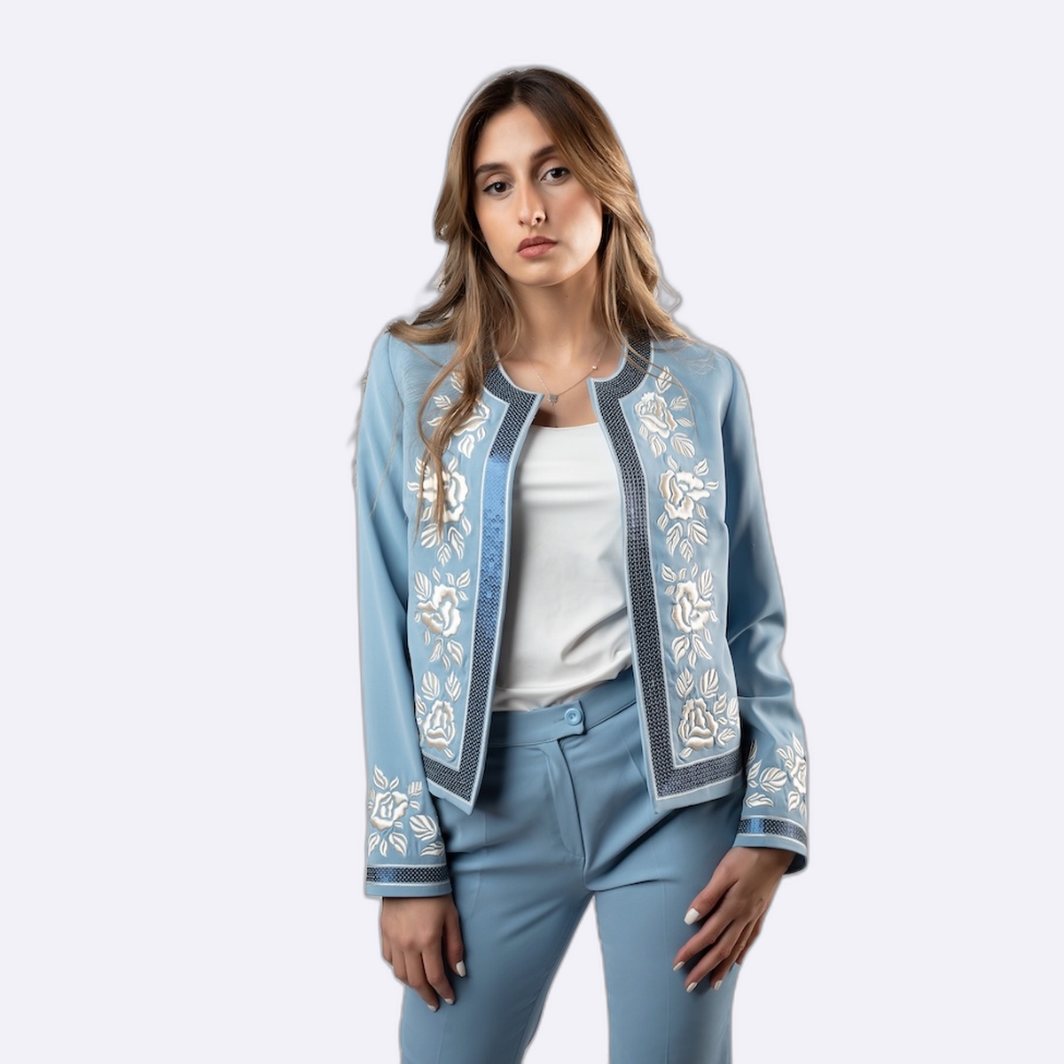 Embroidered Floral Blazer