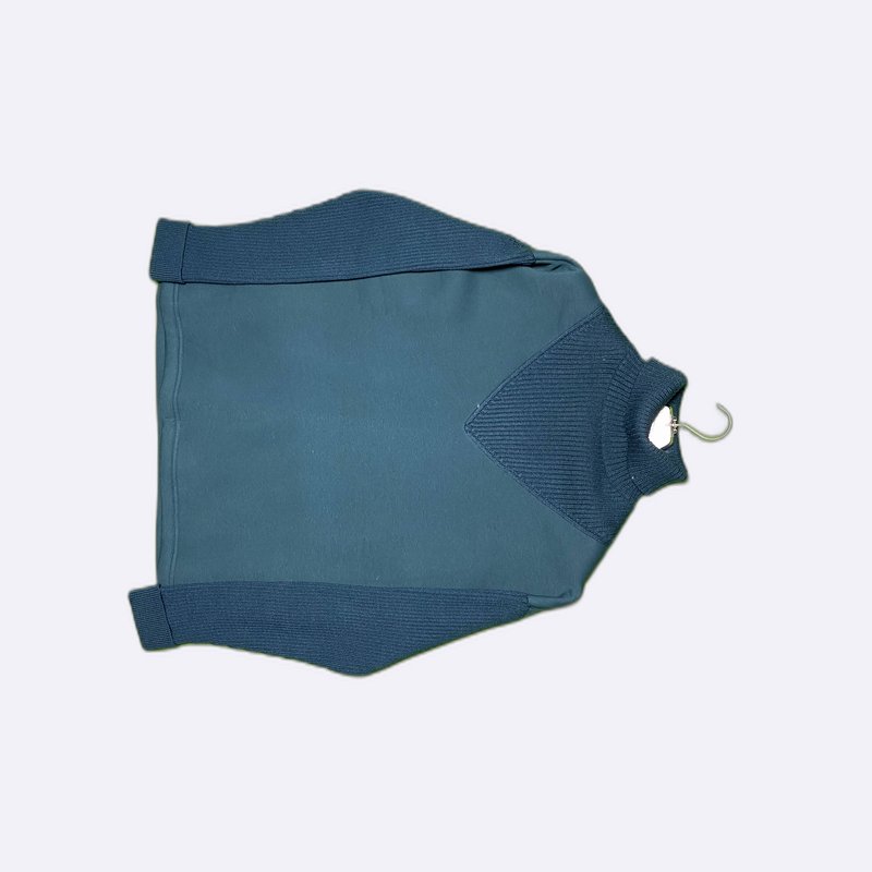 Ribbed Trim Turtleneck Sweater