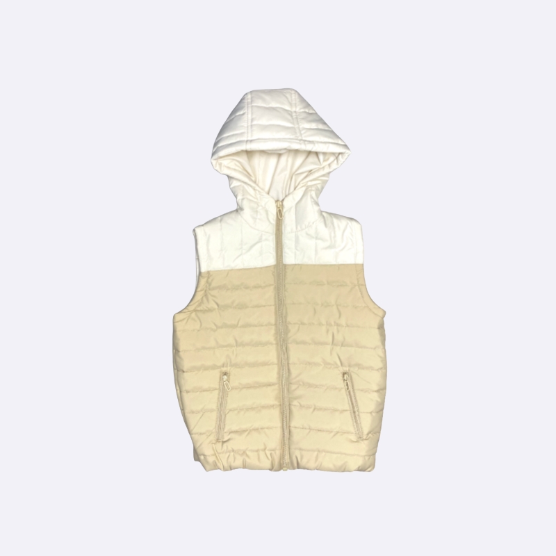 Color Block Hooded Puffer Vest