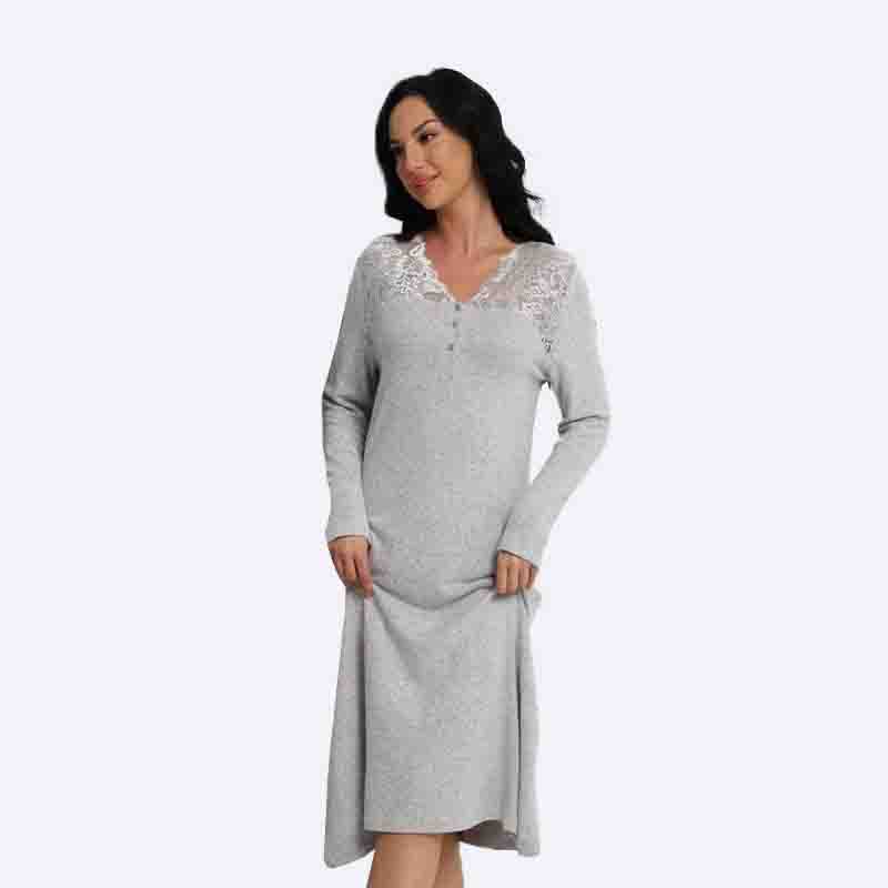 Knit Nightgown with Lace