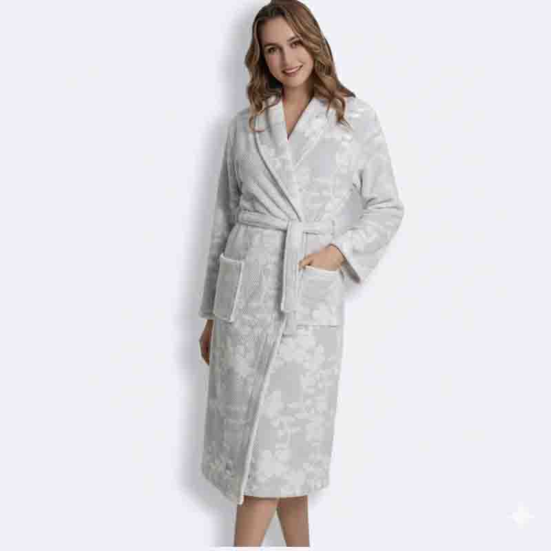 Floral Print Women's Plush Robe