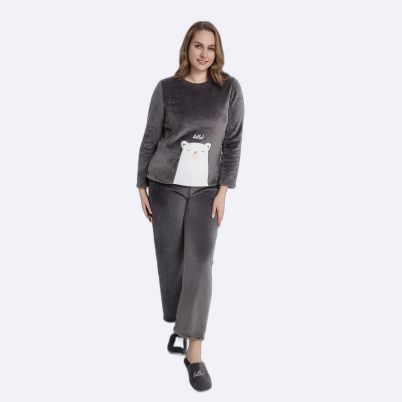 Cozy Bear Women's Pajama Set with Slippers