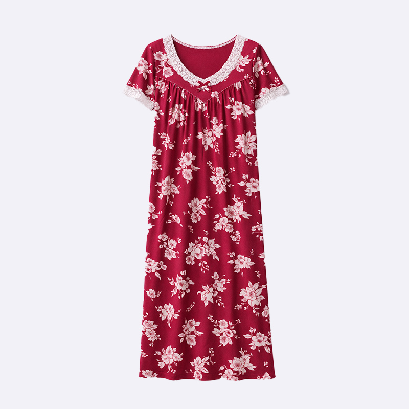 Floral Lace Trim Nightgown