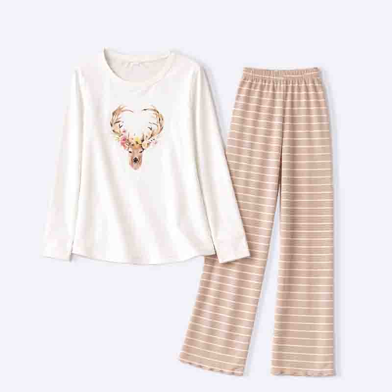 Floral Deer Pajama Set