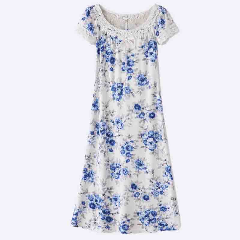 Floral Lace Trimmed Nightgown