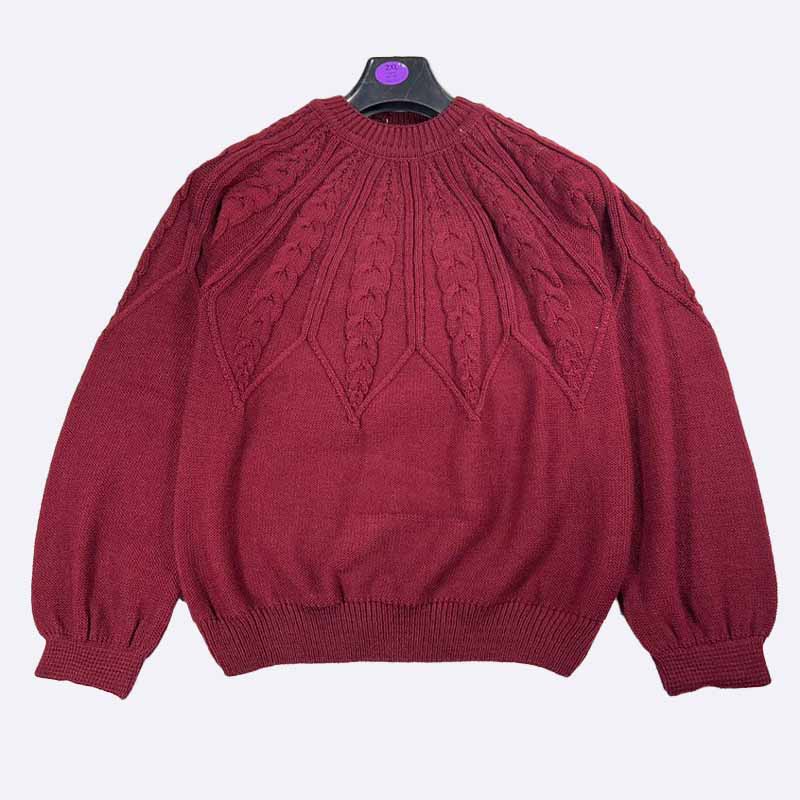 Vintage Cable Knit Balloon Sleeve Sweater