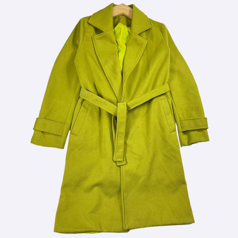 Lime Green Belted Trench Coat