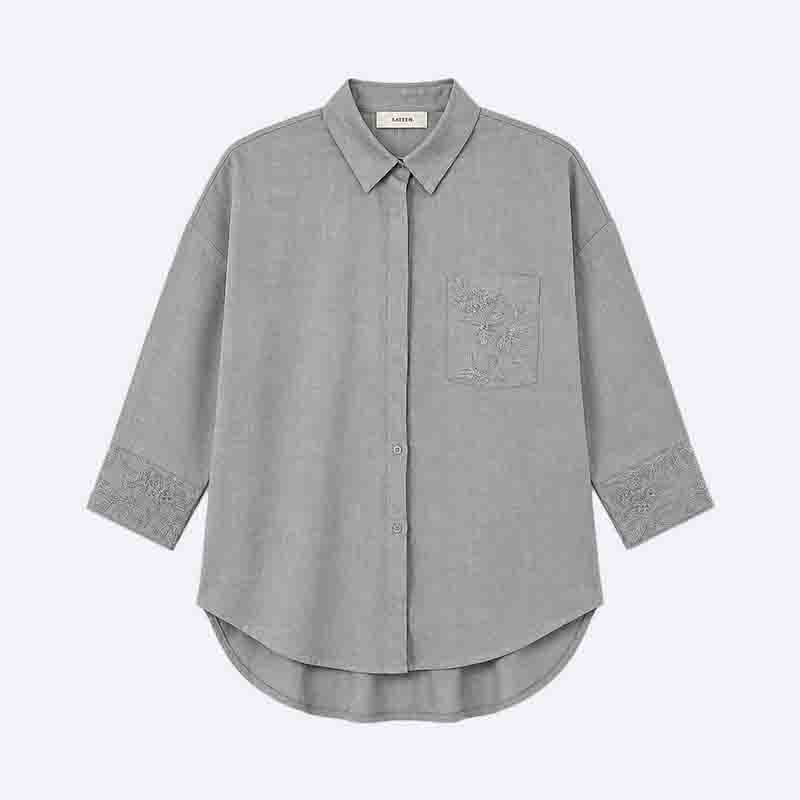 Women’s Embroidered Casual Button-Up Shirt