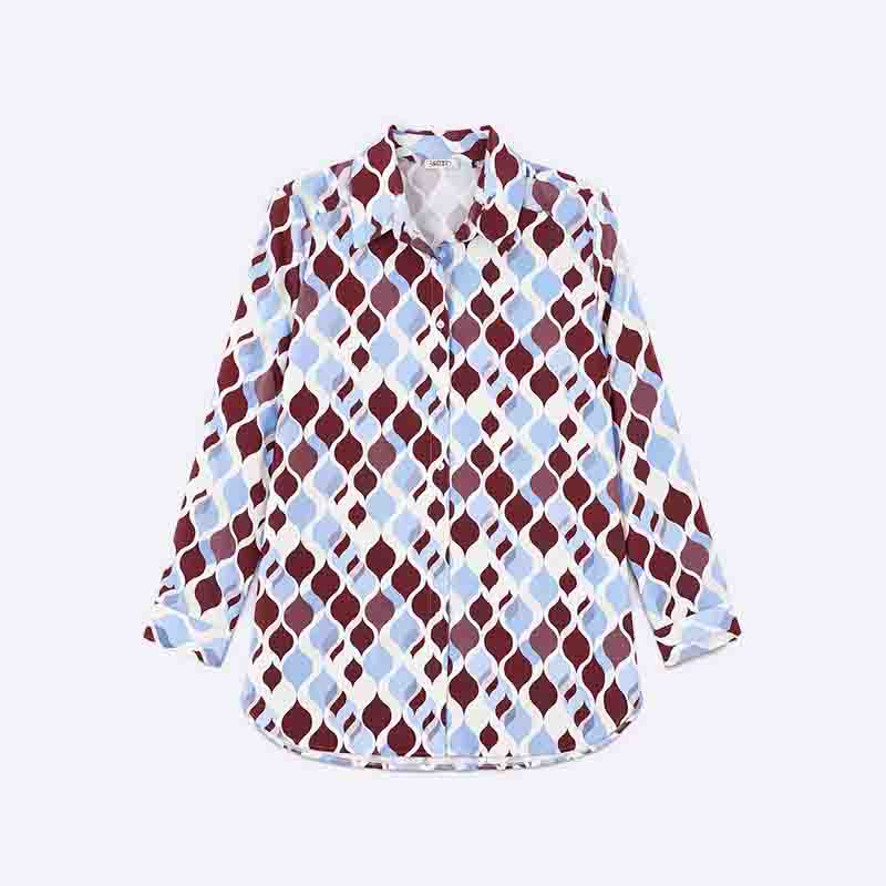 Women’s Printed Casual Button-Up Shirt