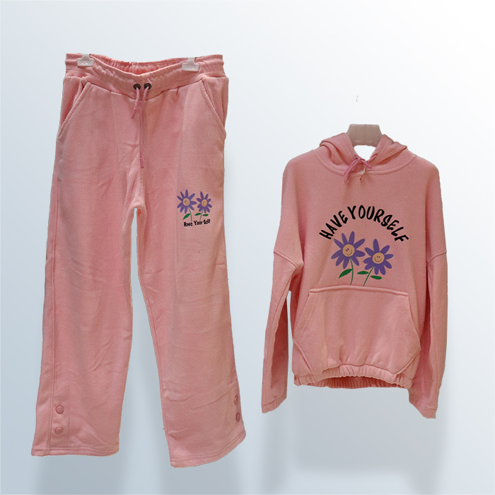 Girls Velvet Ribbed Pajamas