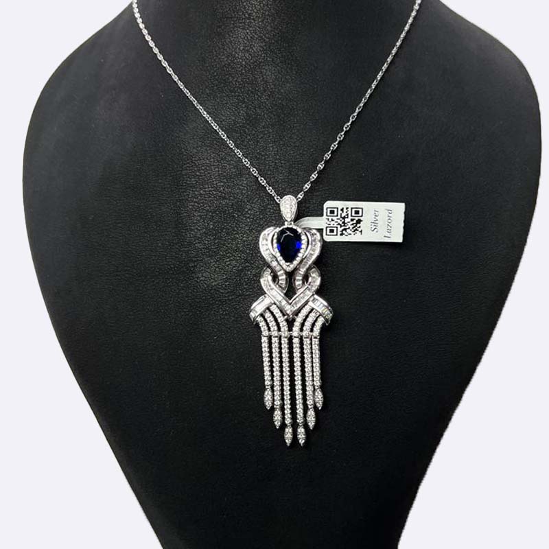 Sapphire Cascade Sterling Silver Necklace