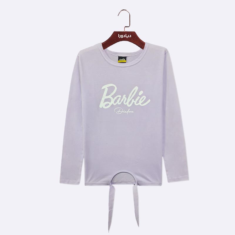Girls Barbie Long Sleeve Tie-Front Top