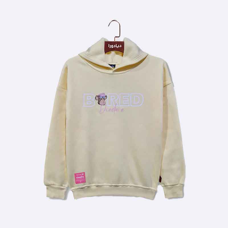 Girls' Hooded Sweatshirt with Bored Graphic