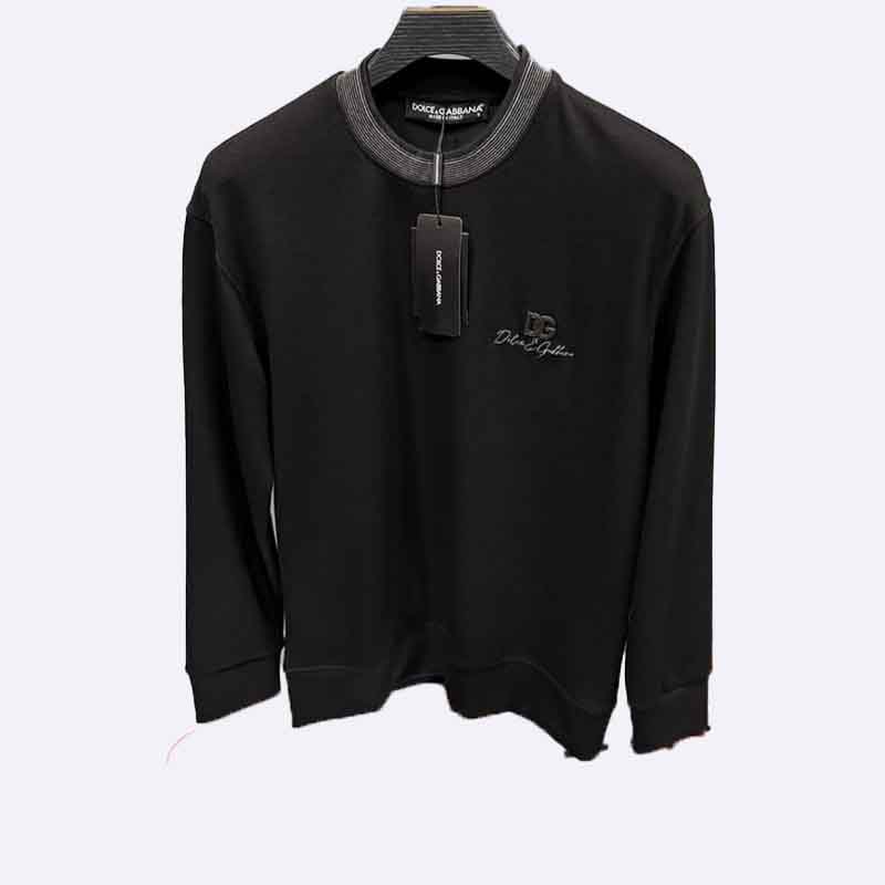 Ribbed Collar Logo Sweatshirt